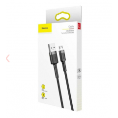 Кабель Baseus cafule Cable USB For Micro 2.4A 0.5M Gray+Black new