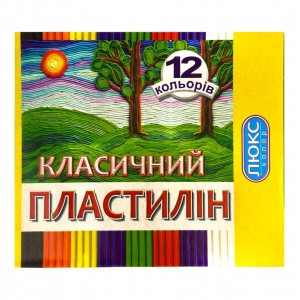 Набір пластиліну 12 кольорів Люкс Колор