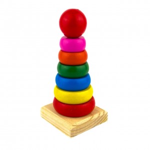 Іграшкова пірамідка SL-413-20 дерево 6 кілець 18 см різнобарвний