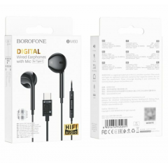 Навушники дротові BOROFONE BM60 Type-C Original series digital earphones Black new