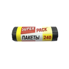 Пакети для сміття Super Luxe, 240л, 90х130мм, 36мкн, 5шт, чорний