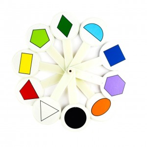 Віяло навчальне ZiBi геометричні фігури та кольори двостороннє мікс