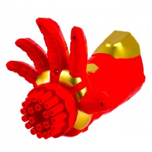 Іграшка-генератор мильних бульбашок Рука 658 зі світловими ефектами 21 см червоний