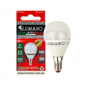 Лампа світлодіодна LED Lumano ДШ G45 E14 10W 4000K 900Lm 10144 нейтральний білий