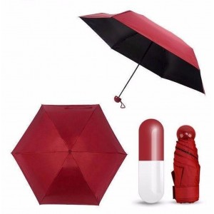 Міні-парасолька IS33 Umbrella "Капсула" жіноча, складна, у футлярі, бордо