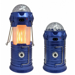 Ліхтар-лампа кемпінговий акумуляторний SX-6899T портативний з ефектом вогню синій