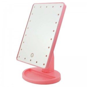 Дзеркало косметичне настільне з підсвіткою LED Large Led Mirror рожевий