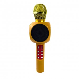 Мікрофон динамічний бездротовий HANDHELD KTV WS-1816 для караоке LED Bluetooth жовтий з червоним