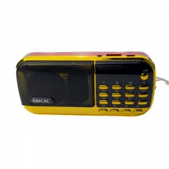 Радіоприймач BKK B836S USB MP3 LED червоний з золотистим