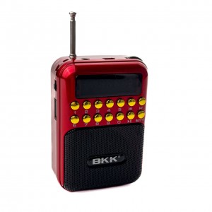 Радіоприймач BKK B872 USB MP3 червоний з чорним