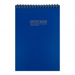 Блокнот А5 клітинка Office Book Однотонний спіраль синій