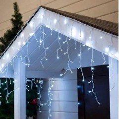 Світлодіодна гірлянда-бахрома білий дріт 120 LED Magic Lights 4 м вулична білий