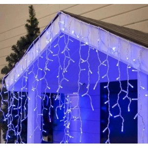 Світлодіодна гірлянда-бахрома білий дріт 120 LED Magic Lights 4 м вулична синій