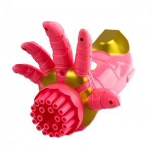 Іграшка-генератор мильних бульбашок Рука 658 зі світловими ефектами 21 см рожевий