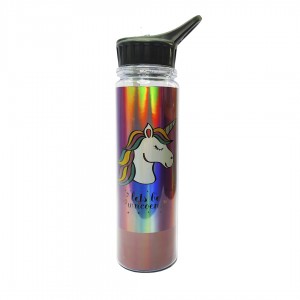 Пляшка для води Beijing JL-6019 Lets be unicorns 550 мл чорний