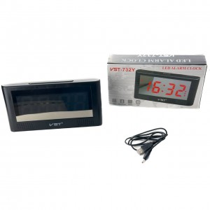 Годинник настільний Alarm Clock VST 732Y-1 USB LED чорний
